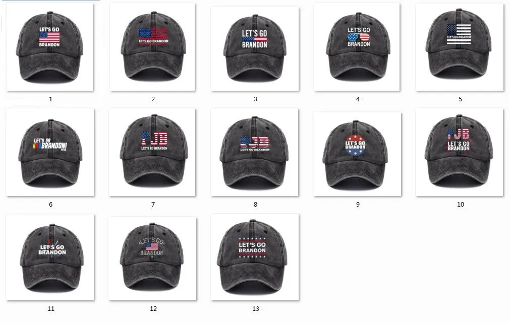 neue heiße Hut Lassen Sie uns gehen Brandon Baseballmütze Party Supplies FJB Trump Supporter Rally Parade Cotton Hüte Drucken Vati Kappen