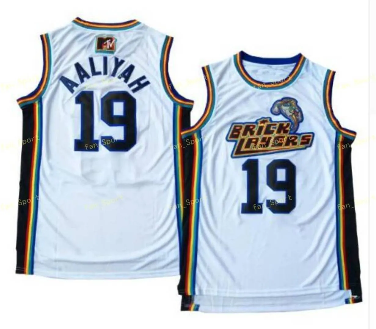 Men's 19 Aaliyah Bricklayers 1996 MTV Rock N Jock Jersey MovieBasketball Jersey Fashion All Stitched High Quality Drop Ship