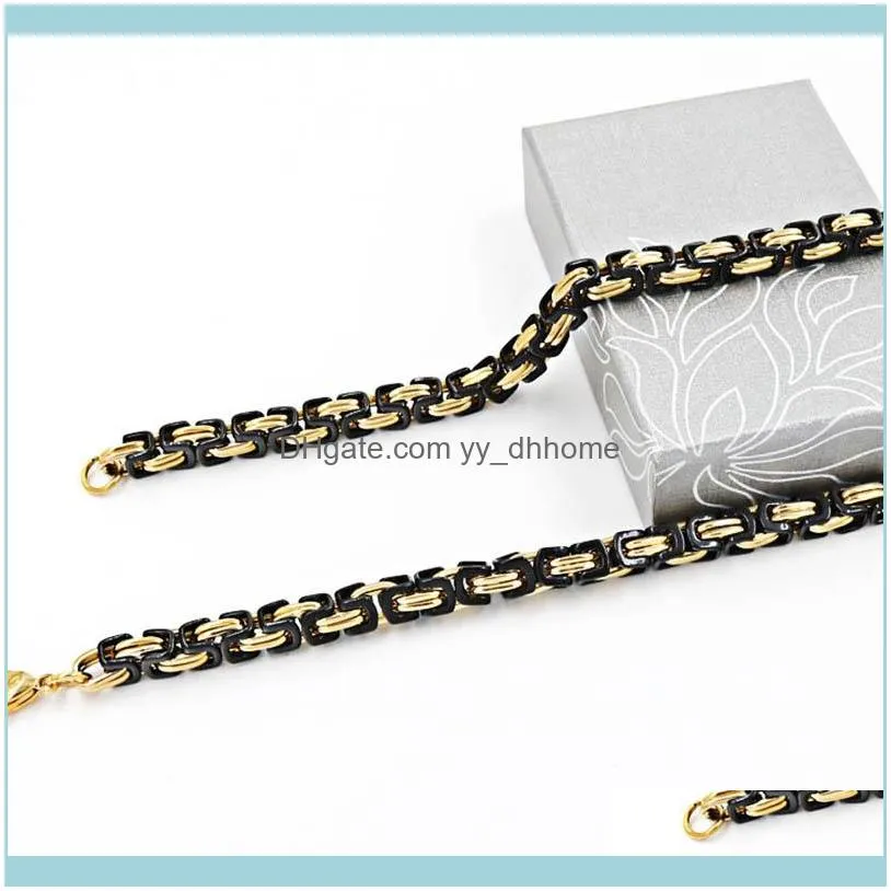 Chains 1 Classical Personality Men`s Byzantine Necklaces Rock & Punk Style Black/Gold Colors Link Chain Male Jewelry Necklace Gifts