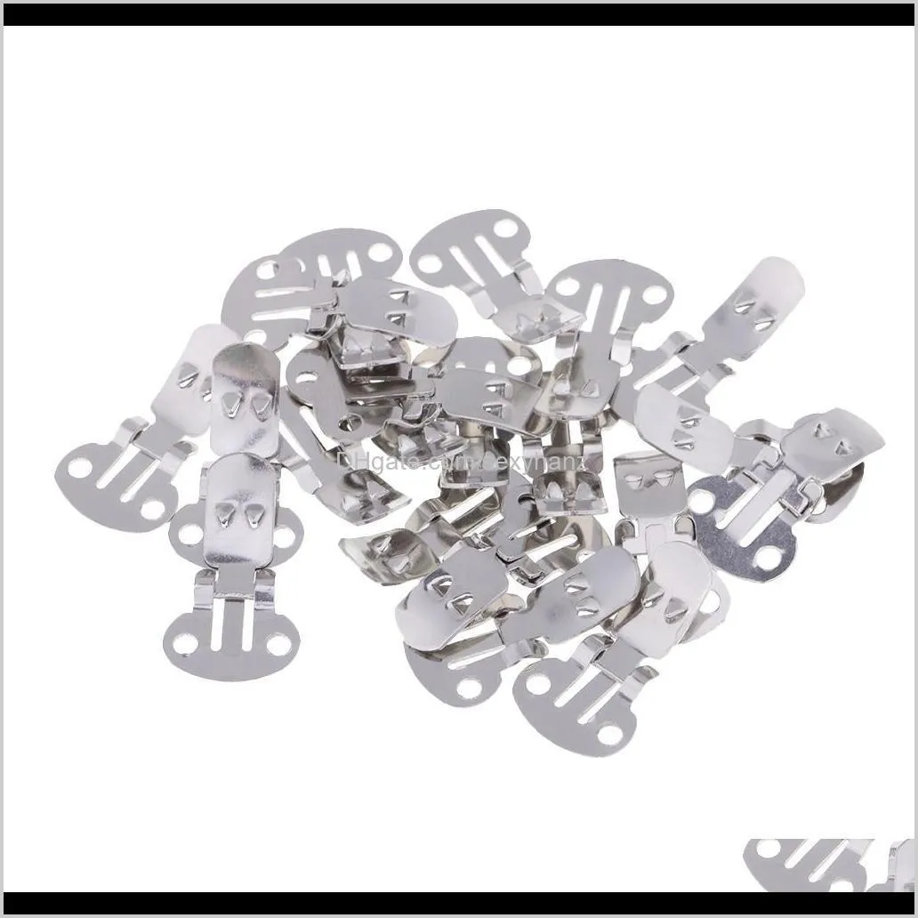 wholesale 20 pieces stainless steel flat blank shoe clips bulk supplies for diy crafts(3 sizes)