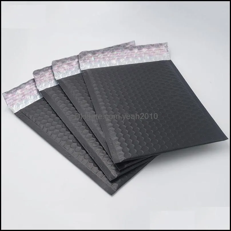 Gift Wrap 10pcs/lot Arrival Matte Black Foil Bubble Mailers Metal Plastic Padded Envelope Bags Mailing Large
