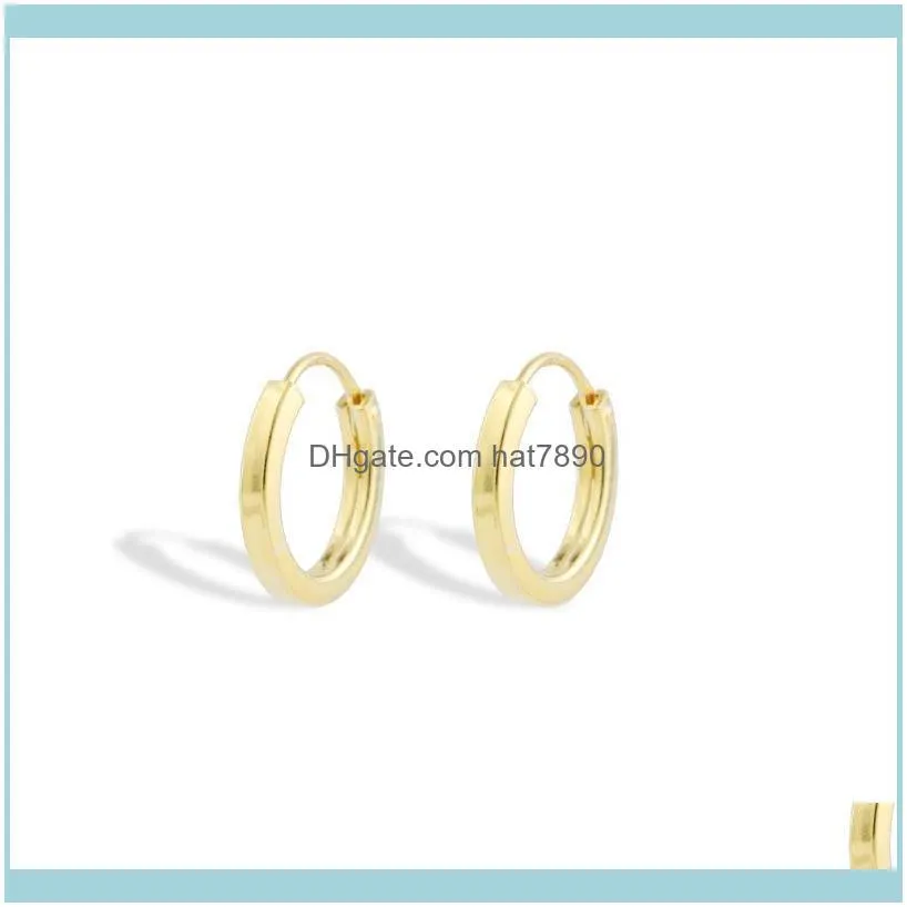 Bijoux de manchetteshishang S925 Sier Trendsetter boucle d'oreille de tube carré lisse bijoux pour hommes et femmes boucles d'oreilles de mode coréenne livraison directe 2021