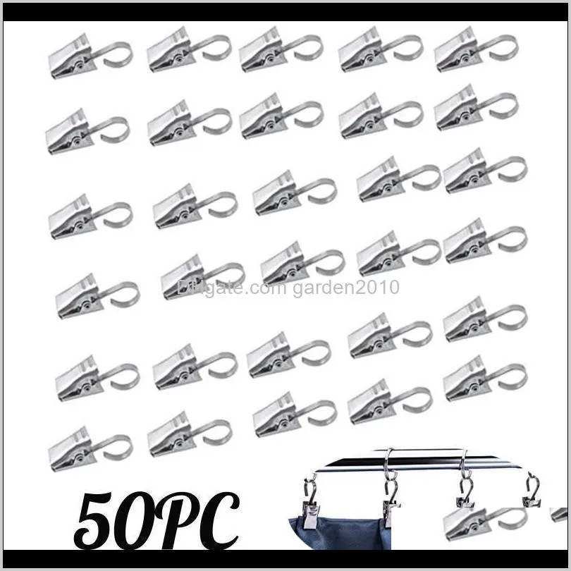 40 50pcsset Curtain Rod Klipy Okno Prysznic Clip Draperia Metalowe Pierścienie Ze Stali Nierdzewnej Zaciski Haki Rails DZM0M FKH8C