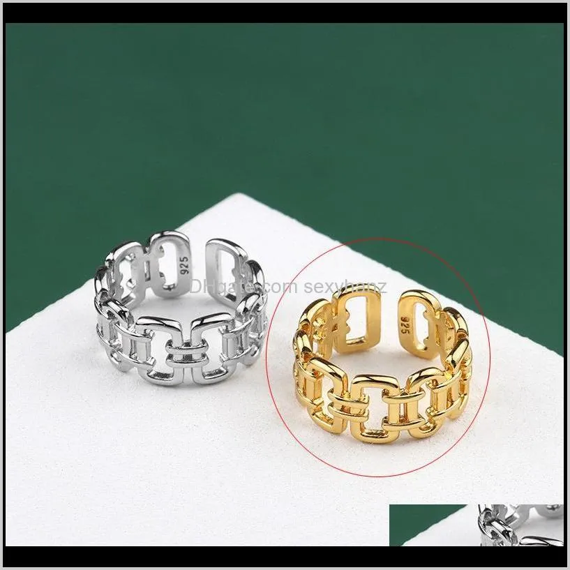 european and american new fashion electroplating process creative hollow out geometric modeling design girl`s opening ring