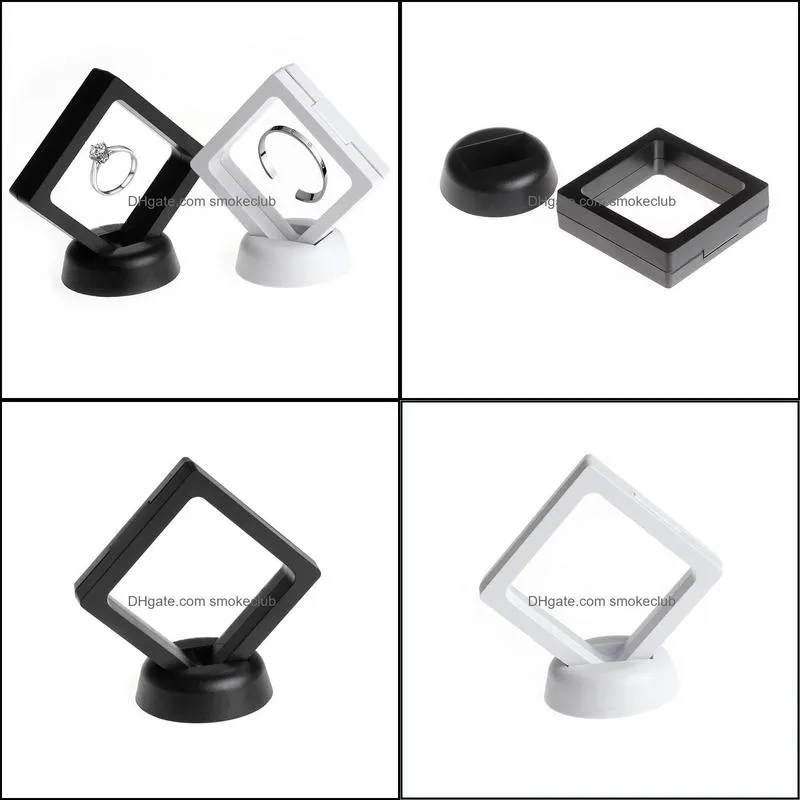 White black Jewelry Ring Pendant Display Stand Suspended Floating Display Case Jewellery Coins Gems Artefacts Packing Boxes