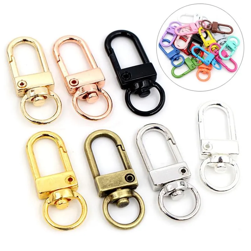 Keychains 10pcs/lot Snap Lobster Clasp Hooks Gold Silver Plated DIY Jewelry Making Findings For Keychain Neckalce Bracelet Supplies