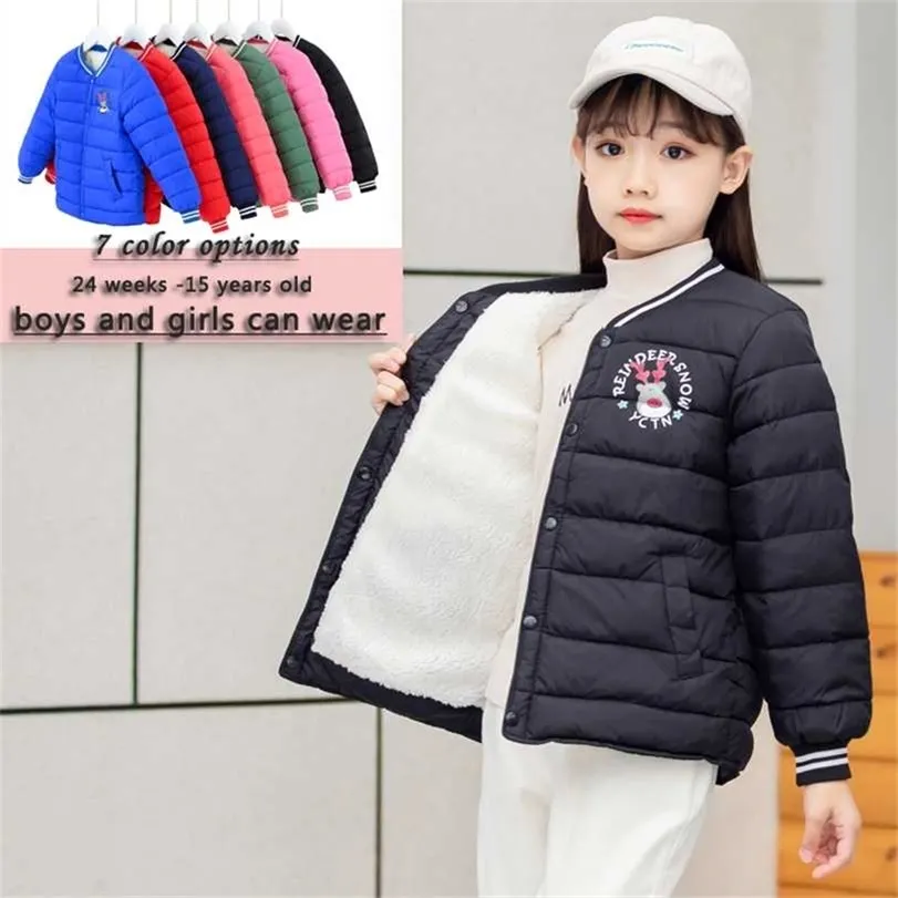 Niños y Niñas Universal Niños Otoño Invierno Abrigo Mullido Grueso Impermeable Cálido Chaquetas de algodón de moda de alta calidad 211222