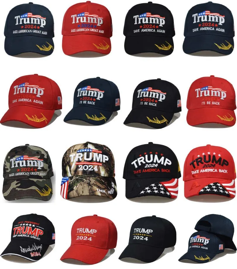 2024 U.s Trump Caps eleitorais presidenciais Trump chapéu boné de beisebol ajustável Rebound Rebound Cotton Sports Cap HH21-805