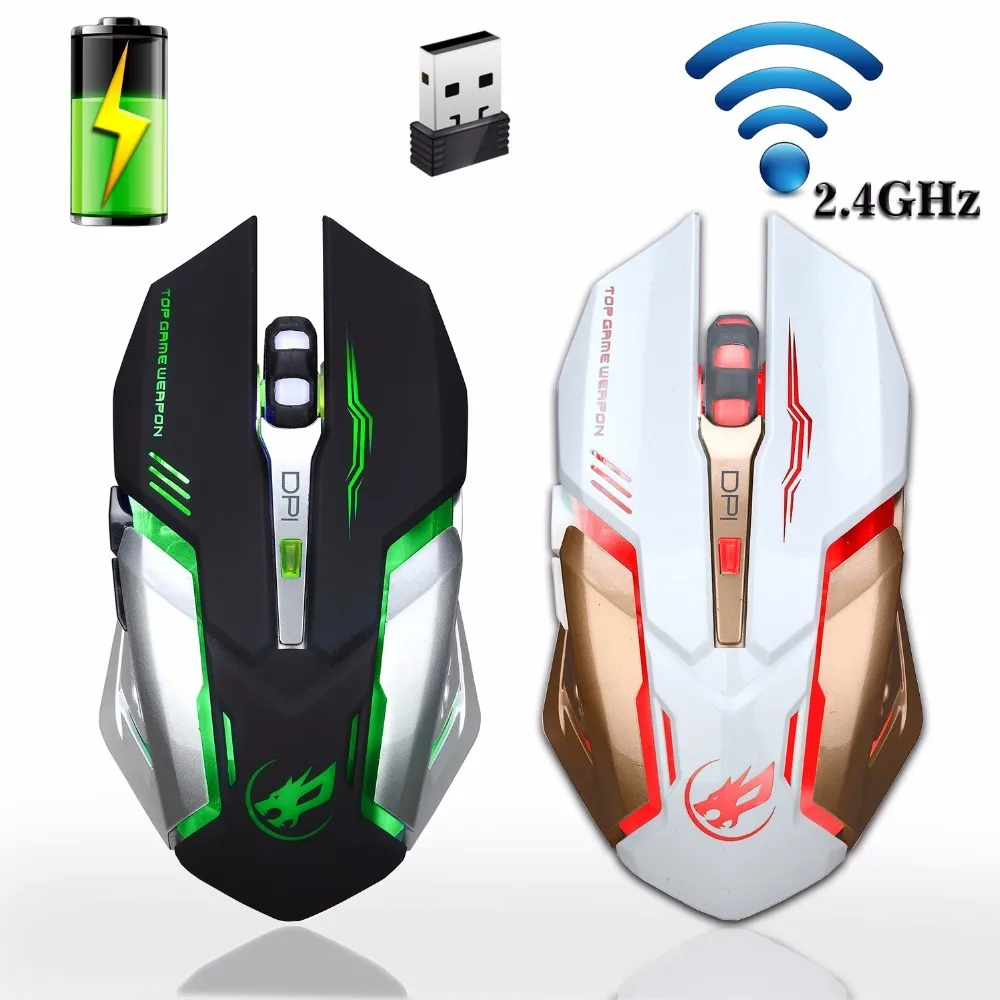 Rechargeable 2.4GHz Wireless Gaming Mouse Backlight USB Optical Gamer Mice Computer Desktop Laptop NoteBook PC