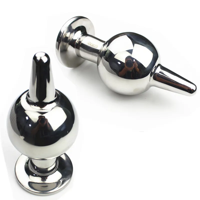 3 Sizes Anal Ball Solid Butt Plugs Stainless Steel Anus Stopper with Beads Metal Dilator Sex Toys for Couples HH8-41