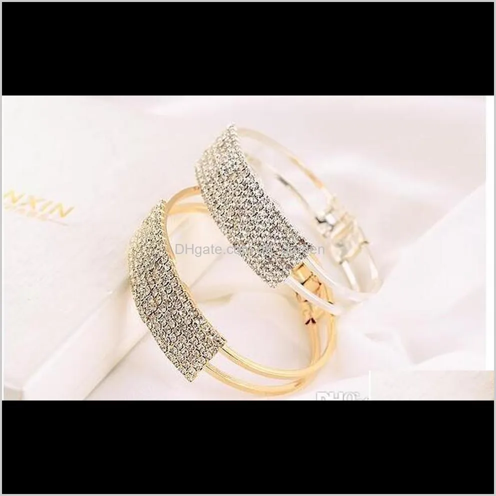 luxury diamond bridesmaid bridal wedding jewelry crystal rhinestone bangle crystal diamond bracelet for woman party gift