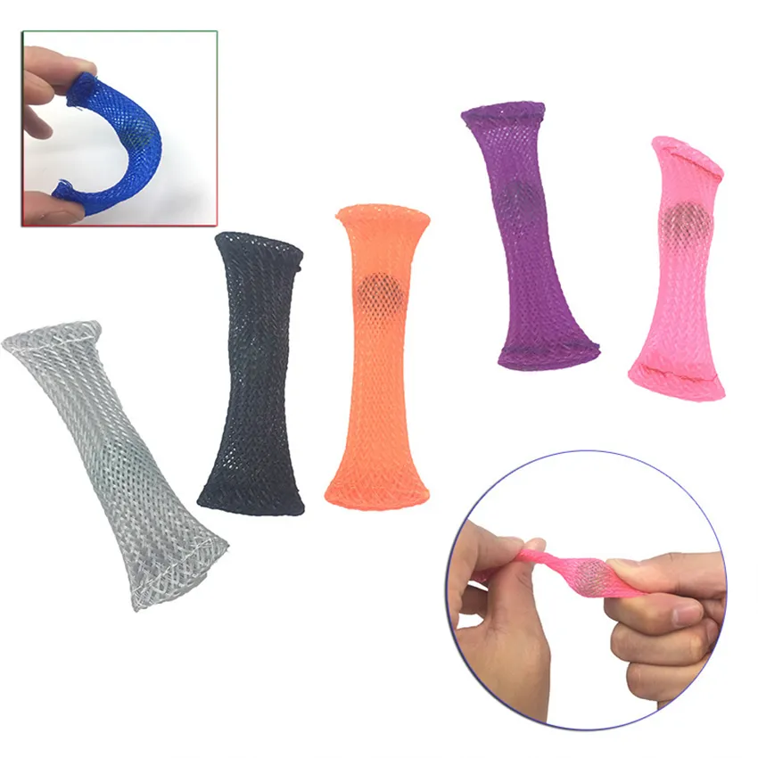 Marble Mesh Fidget Toy Tube Marbles and Meshs Finger Hand Fidgets ADHD ADD OCD Stress Relief Ball Pressure Sensory Autism Anxiety Therapy Toys Braided