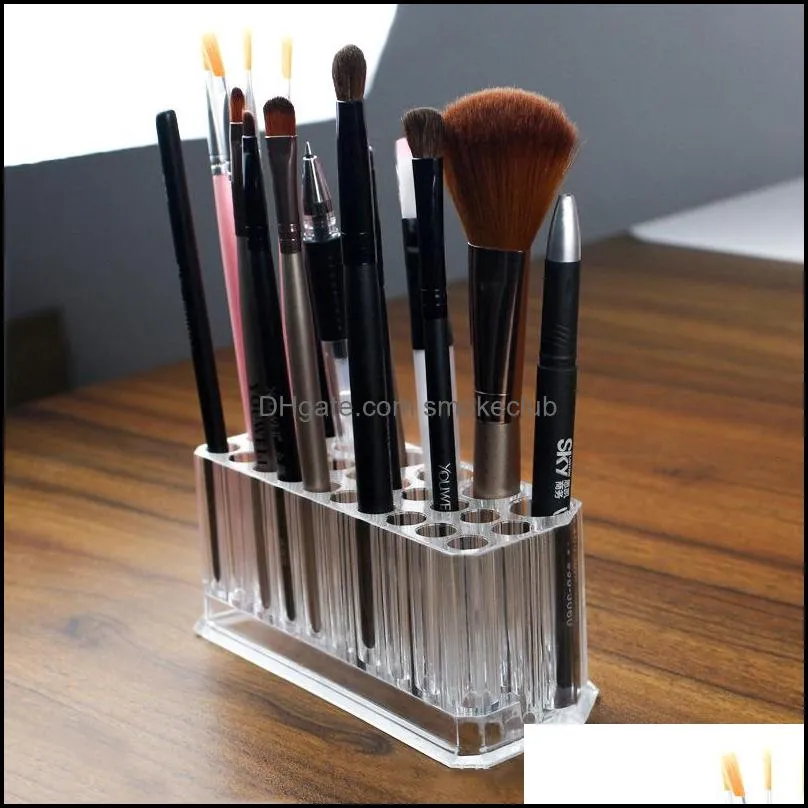 26 Holes Acrylic Makeup Organizer for Cosmetic Pen Storage Box Stand Makeup Brush Holder Eyebrow Pencil Organizer for Girl Lady V5