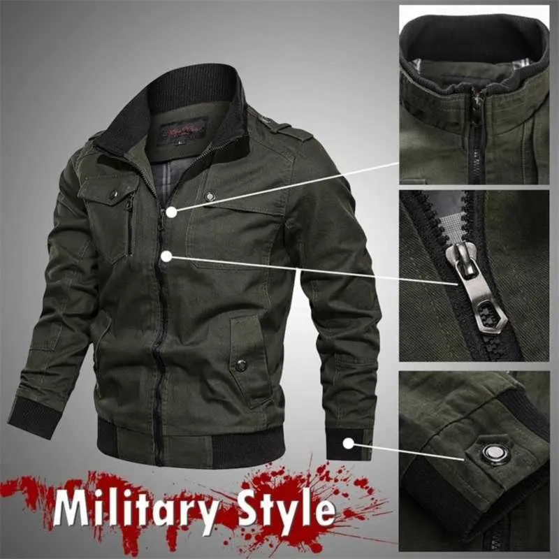 Mens Cotton Windbreaker Military Spring Jackets Men Spring Autumn Pilot Coat Bomber Spring Jackets Men Cargo Flight Spring Jackets Men For Army And Travel Male Clothes 210927 From Dou05 27.67 DHgate.C...
