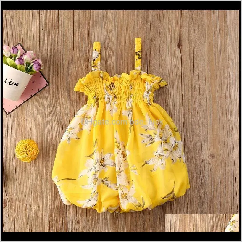2020 Summer 0-24M Toddler Infant Baby Girl Dress Floral Print Sleeveless Princess Cute Sweet Dresses Outfits Clothing