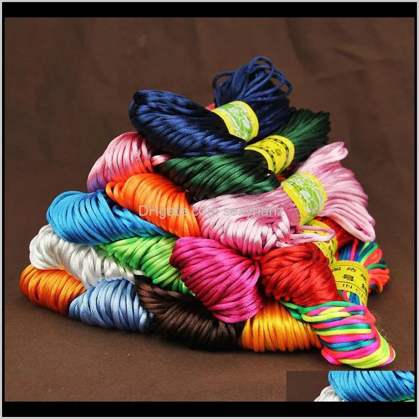 20 meters rattail satin cord nylon macrame braiding string knitting rope chinese knot cord knot rattail thread synthetic silk