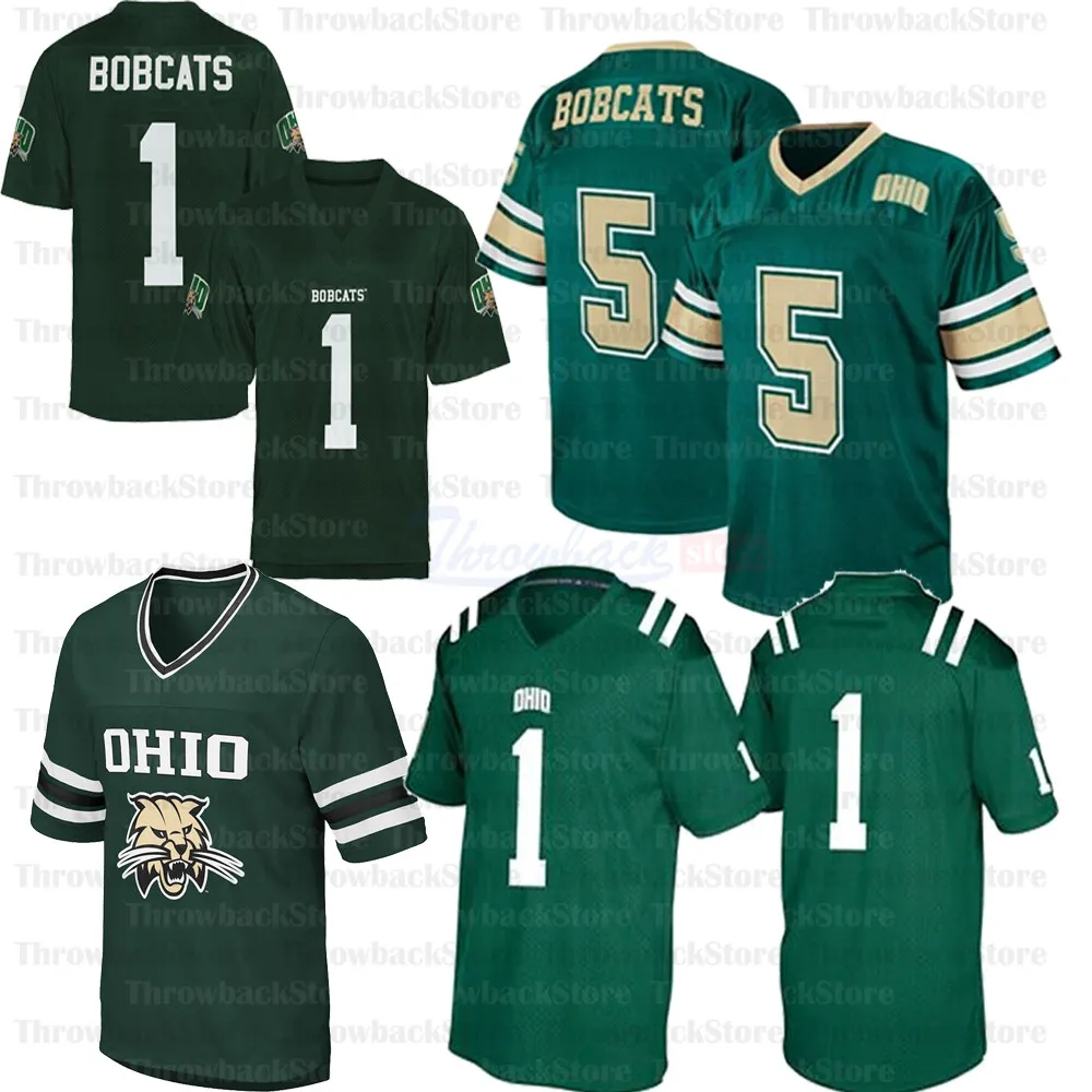 Maglia personalizzata Ohio Bobcats College Football 12 Nathan Rourke 6 Isiah Cox 5 Shane Hooks