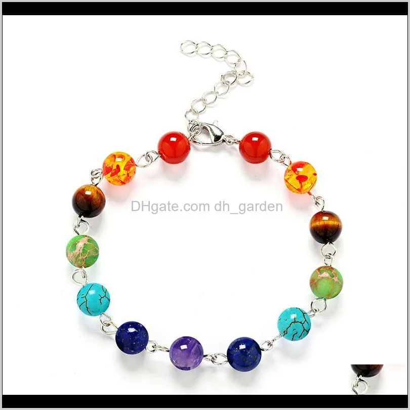 yoga 7 chakra healing balance bracelet natural stone bracelets bangle cuff inspired jewelry for women children 162109