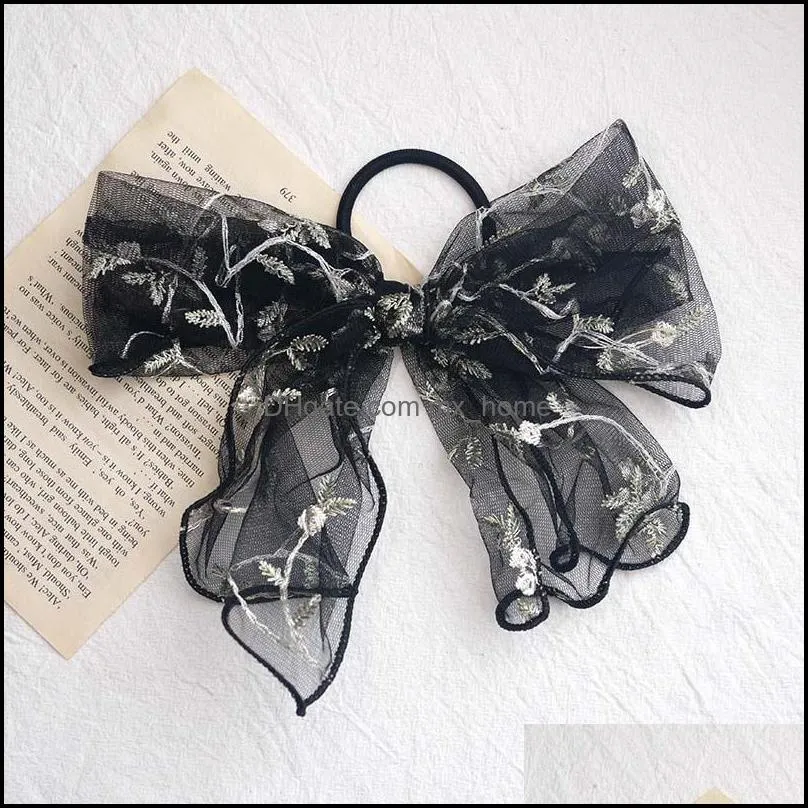 Oaoleer Large Bows Women Fashion Hair Clips Scrunchies Chiffon Accessories For Girls Butterfly Bowknot Bands