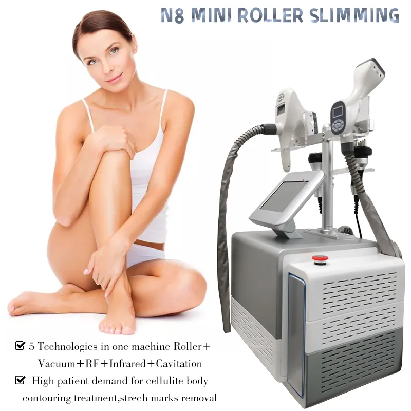 N8 Mini-Vakuumwalze RF-Körperschlankheits-Sculpting-Maschine mit 40-kHz-Kavitationsultraschall Nahinfrarot-Laser-Lymphdrainage-Massagegerät