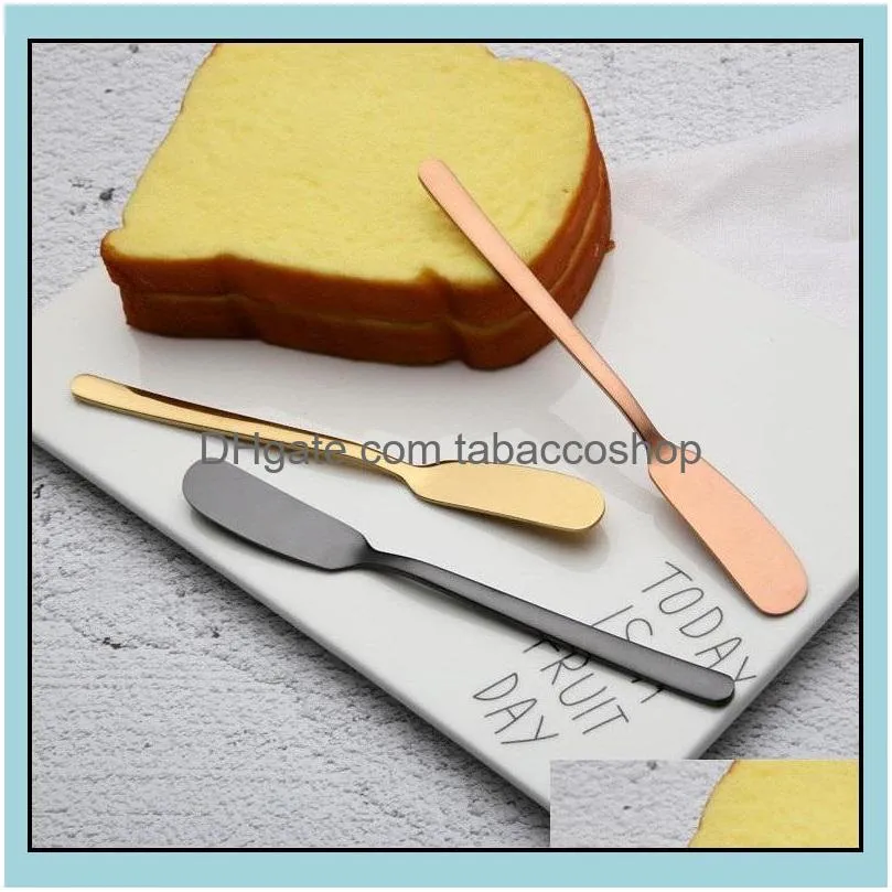 304 Stainless Steel Butter Knife Western Tableware Jam Knife Butter Spatula Cream Decorating Knife Cake Tools T2I51783