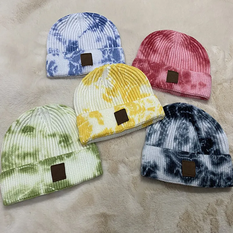 Gorros de inverno Unisex C de malha chapéus na moda carta desenhista crânio tampões boonet tie-tingido crochet chapéu chunky knit boné ao ar livre Beanie Beanie Adesivo Presente