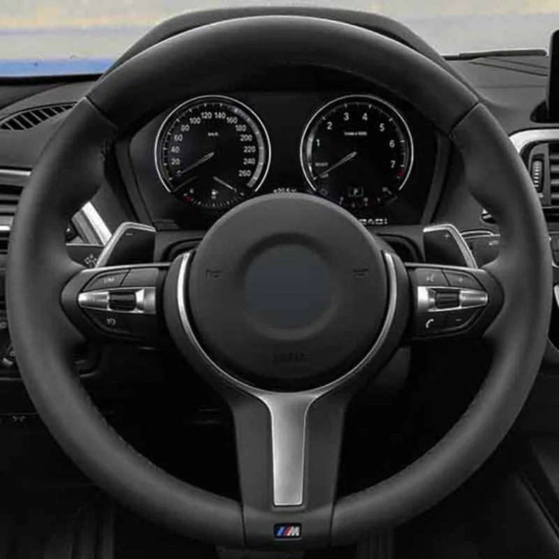 Capa de volante de carro camurça preta diy macio para bmw m sport 1 série f20 m135i m140i m235i m240i x1 f21 f48 x2 f39 x3 f252925