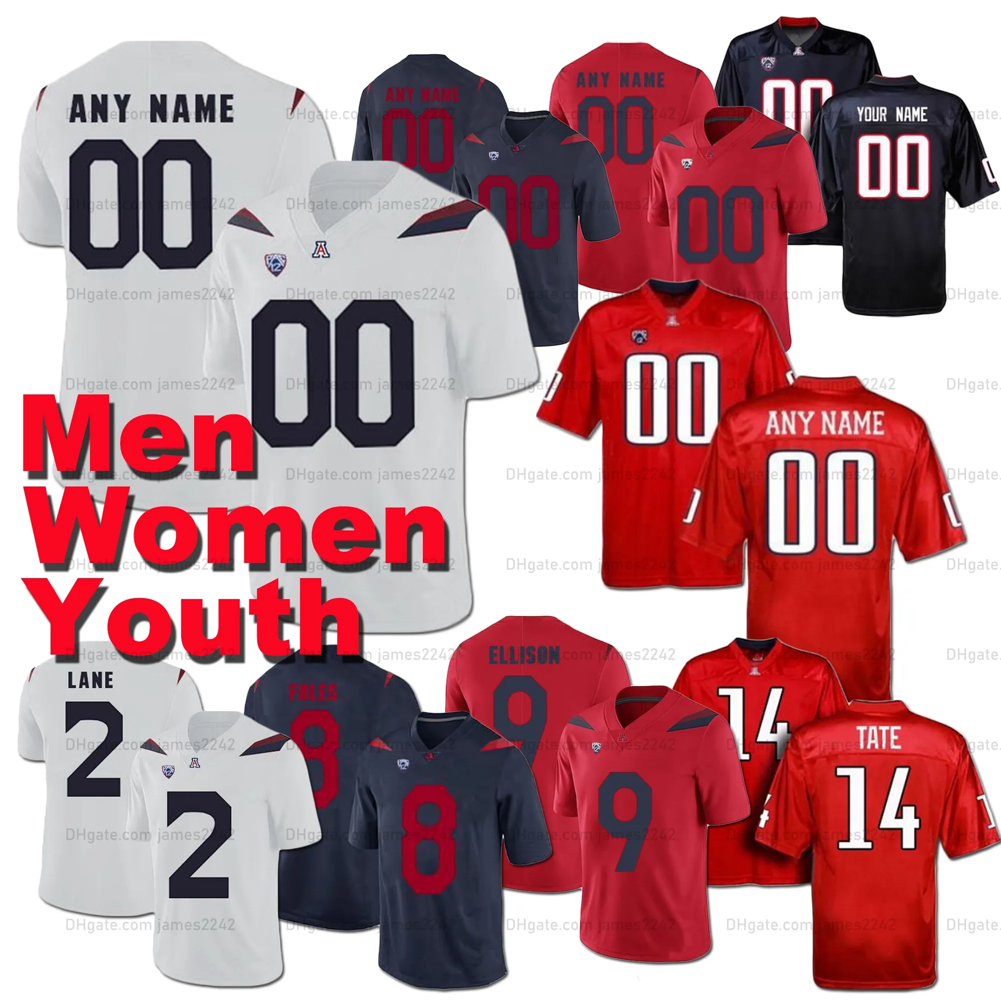 Personalizado Homens Mulheres Juventude College Football Jersey K Hari Lane Rob Gronkowski Grant Gunnell Gary Brightwell Stanley Berryhill III Anthony Pandy Nick Foles Smith Taylor