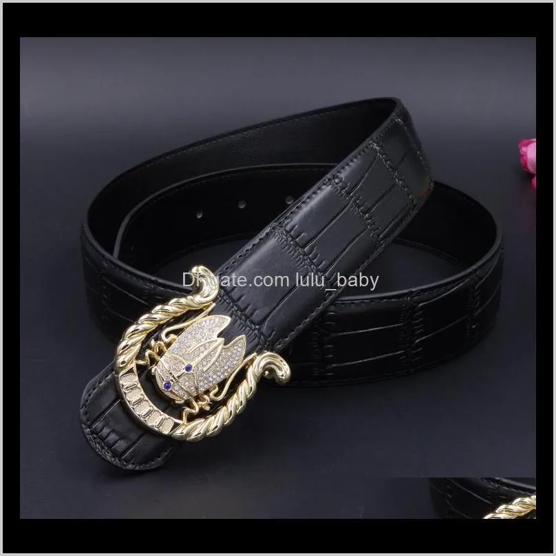 diamond cicada animal men designer belt crocodile leather new fashion luxury glittering 3d smooth buckle 125cm