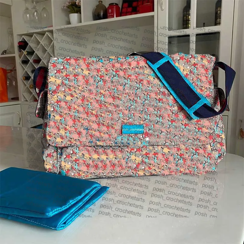 Lekfull Star Print Diaper Bag Coated Canvas Shoulder Väskor För Blappy Byte Bolsa