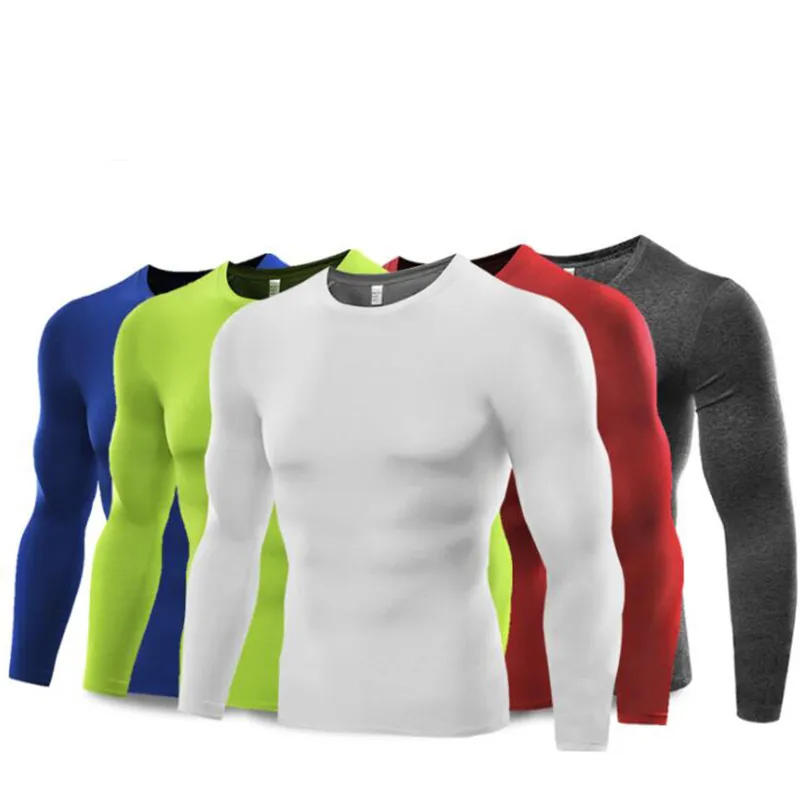 T-shirts de compression pour hommes Collants à manches longues Sports Quick Dry Rashgard Running T-shirt Gym Fitness Tee Shirt