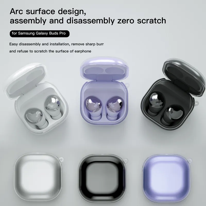 Per Samsung Galaxy Buds Pro Live Custodie TPU Morbide Trasparenti Accessori per auricolari Cover protettive Confezione scatola