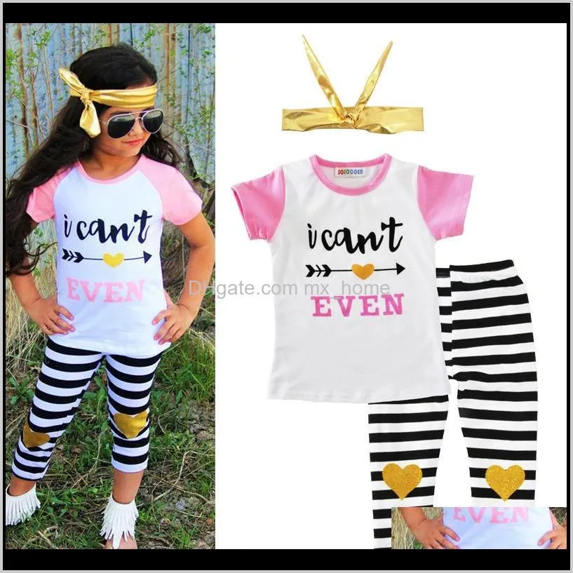 Baby Baby Maternity Drop Delivery 2021 Girls Fashion Clothing Sets Letters Geometric Figure Print Casual Suits Infant Outfits Kids Tops Short