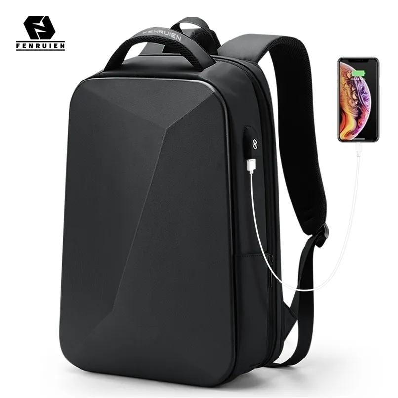 Fenruien Fashion Multifunction Hard Shell Series Backpack Men Anti Theft Waterproof Laptop Business Travel 211215