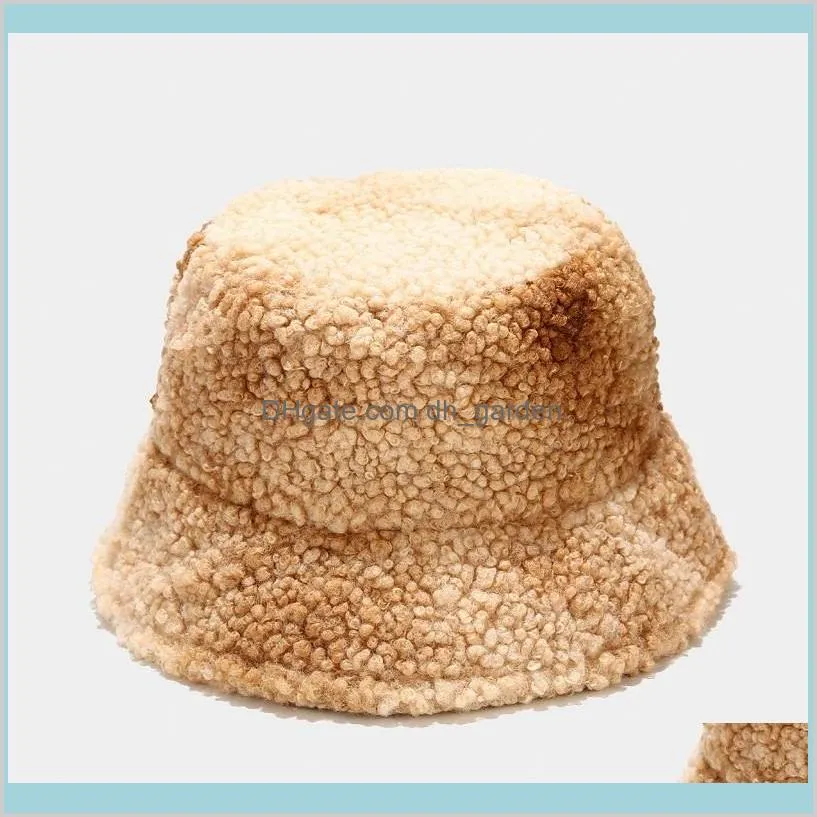ins tie dye lambswool womens winter bucket hats bob thick warm lady girls fashion panama outdoor travel fisherman hat basin cap