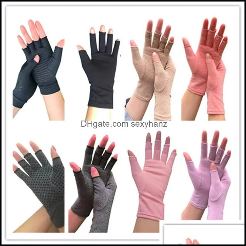 1Pair Compression Arthritis Gloves For Women Men Open Fingers Pain Relief Pressure Gloves Thin Breathable Cycling Fitness Mitten