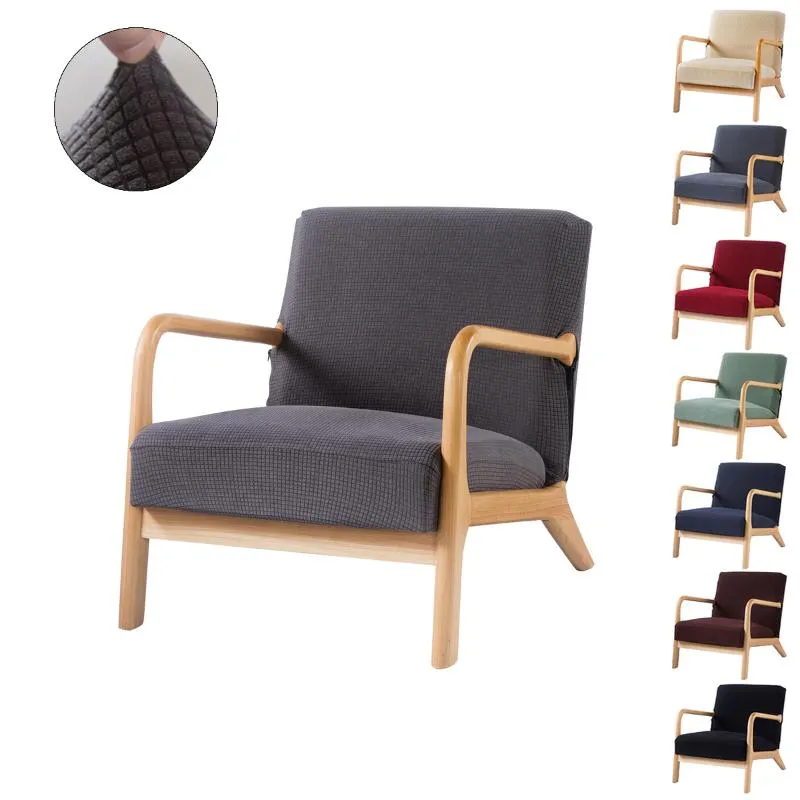 Hem Textil Fåtölj Slipcover Cover Stretch Wood Arm Chair With Zipper Protector Elastisk Modern Bankettsäte D30 Skydd