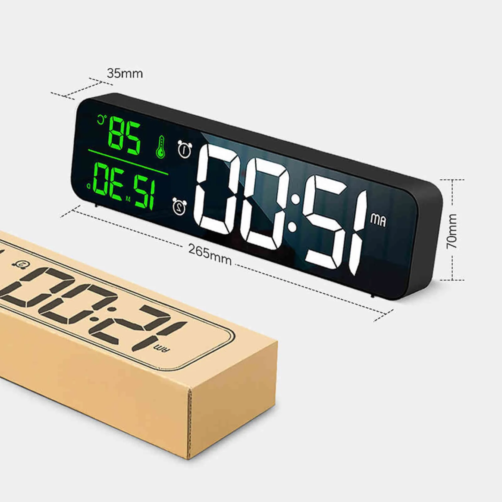 Musik LED Digital Wecker Uhr Tischuhr Digitale Temperatur Datum