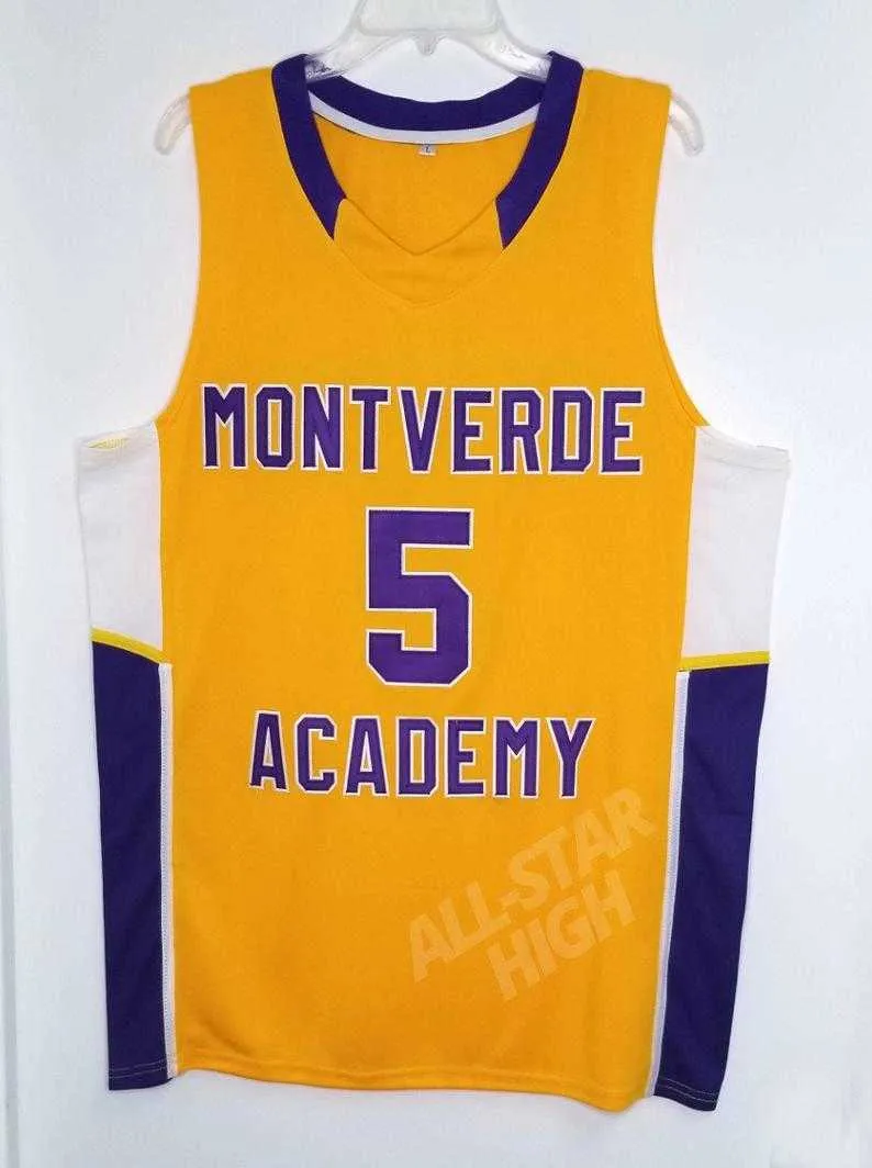 #5 RJ Barrett Montverde Academy 레트로 고등학교 농구 저지 후퇴 스티치 자수 저지 사용자 정의 번호와 이름