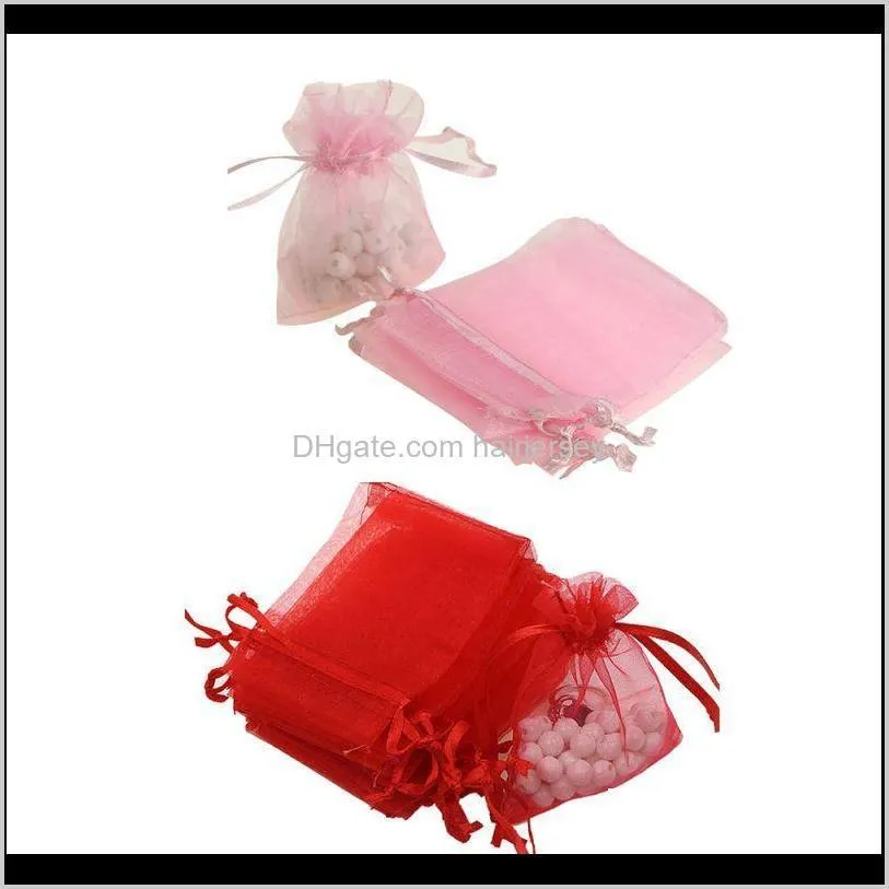 100pcs organza gift bags jewelry packaging bag wedding party decoration christmas valentine`s day candy chocolate gift bags