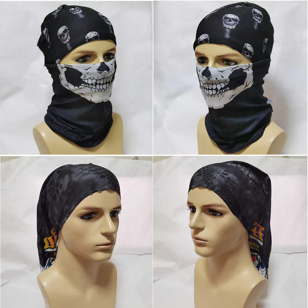 Black And White Neck Warmer Buff, Seamless Bandana Mask, Ski