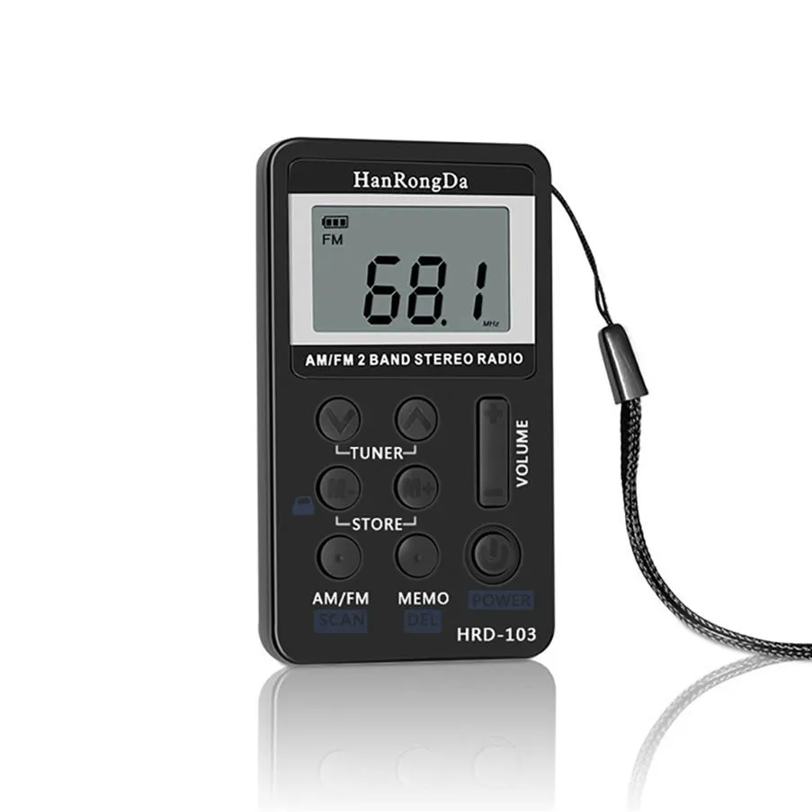 Mini Radio Portable AM ​​/ FM Dual Bande Stéréo Récepteur de poche avec écran LCD d'une batterie EAREPHONEA44