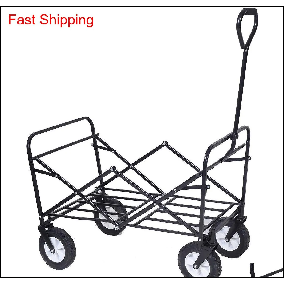 collapsible folding wagon cart garden buggy shopping beach toy sports blue