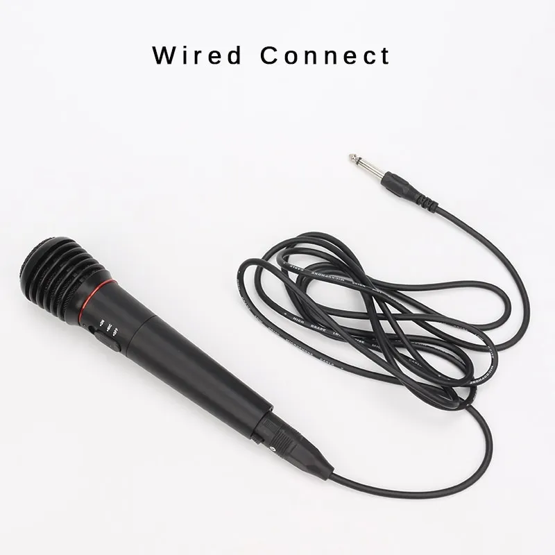 Microfono professionale portatile per karaoke Ricevitore per microfono dinamico senza fili cablato Studio UHF per amplificatori vocali per canto KTV