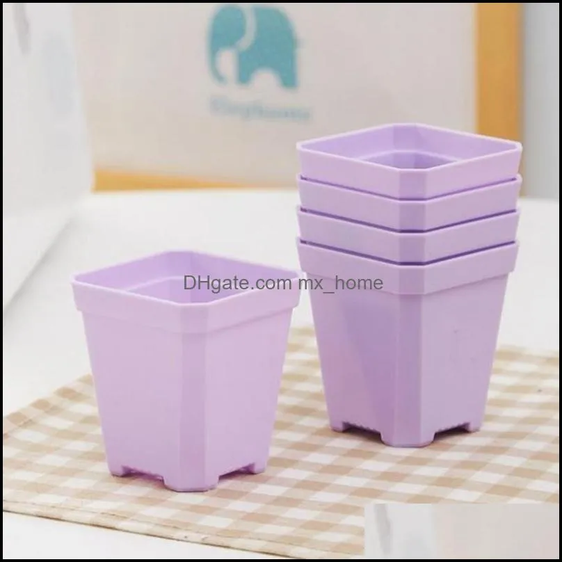 Wholesale High Quality thick Colorful Square mini Flower Pot charm planting for Home Garden Decoration home Chamber tables decor