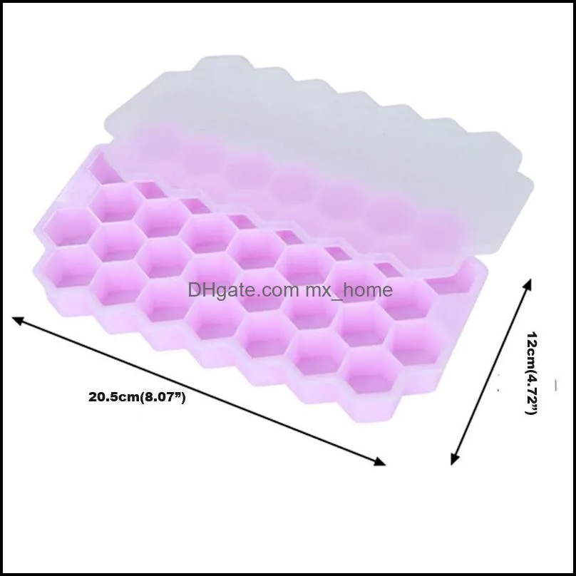 Silicone Honeycomb Ice Food Grade Flexible Tray Ice Mold lid Superimposed Ice-making Molds Colors Self Made VT1414