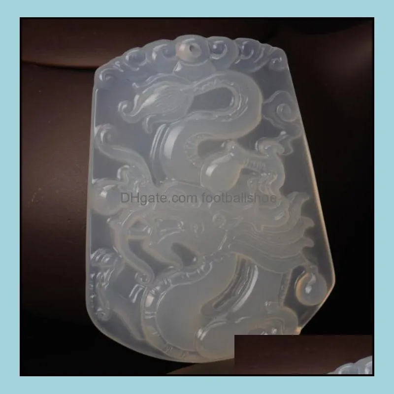 Agate, Chalcedony and White Dragon charms fashion men`s women`s pendants all-match