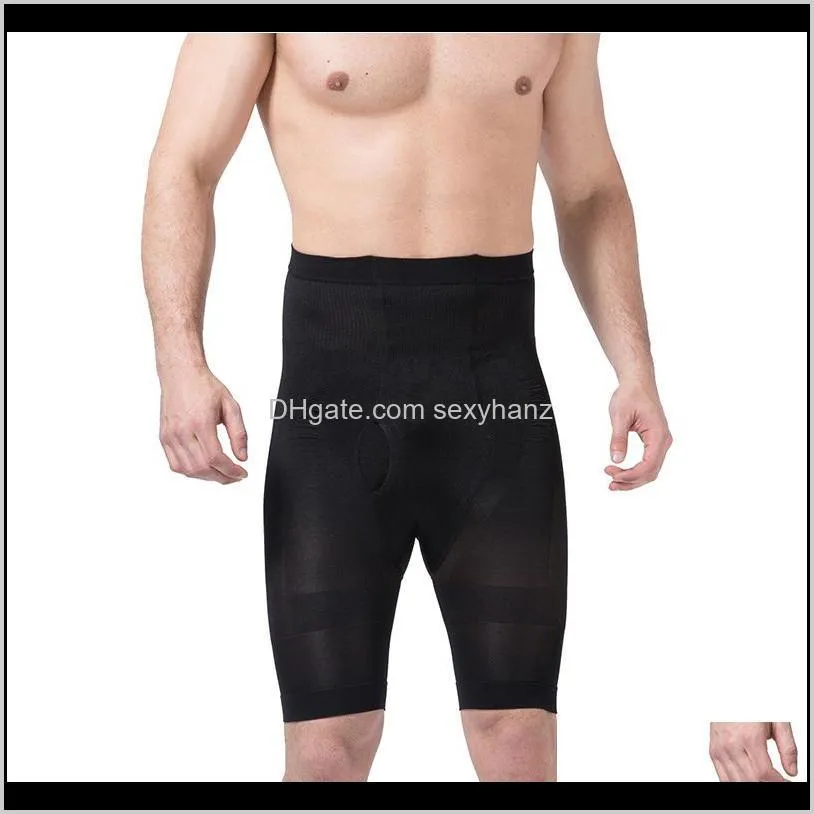 high waist trainer men bodysuit slimming compression contour body shaper strong shaping underwear shorts slim fit boxer pants