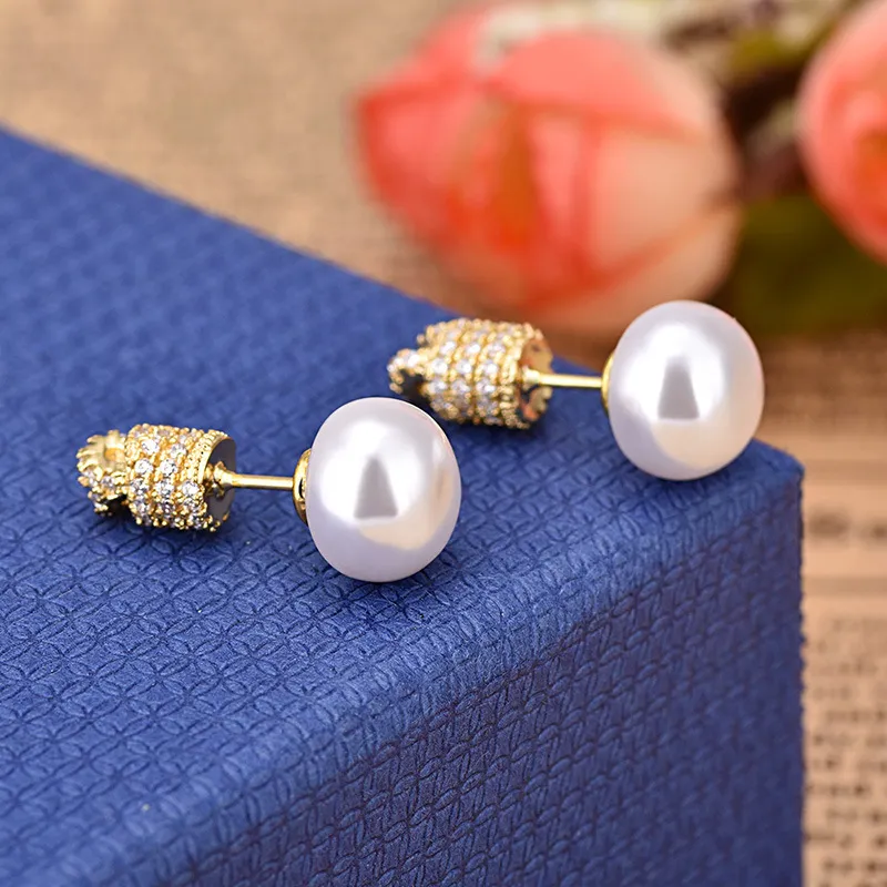 Vintage elegante knoop parel oorknopjes voor vrouwen bruiloft oorbel ontwerp Springsummer sieraden ZK30