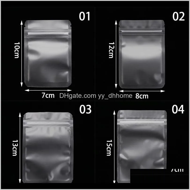 20pcs/pack matte transparent plastic bag aluminum foil hologram pouch small water proof zipper reclosable pouches